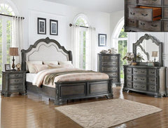 Sheffield Antique Gray Queen Panel Bed