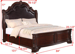 Sheffield Dark Cherry King Panel Bed