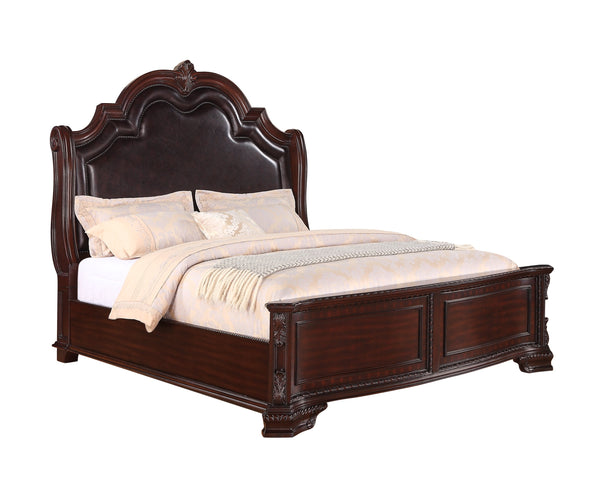Sheffield Dark Cherry Queen Panel Bed