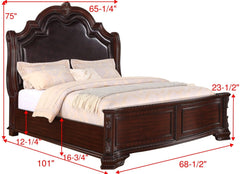 Sheffield Dark Cherry Queen Panel Bed