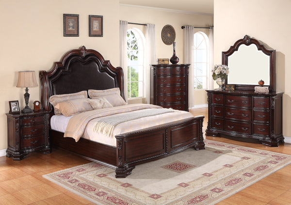 Sheffield Dark Cherry Queen Panel Bed