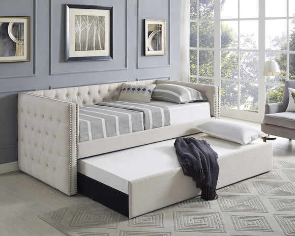 Trina Ivory Twin Daybed with Trundle