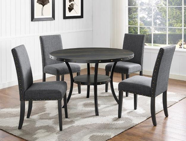 Wallace Gray/Black Round Dining Set