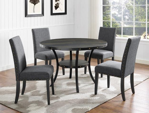 Wallace Gray/Black Round Dining Set