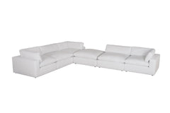 Comfy White XL 130" Cloud Sectional with Ottoman